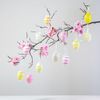 com-four® 36x Hand-Painted Easter Eggs to Hang Up - Pastel-Coloured Easter Decorations with Great Patterns - Decorative Easter Eggs with Ribbon - 6 cm