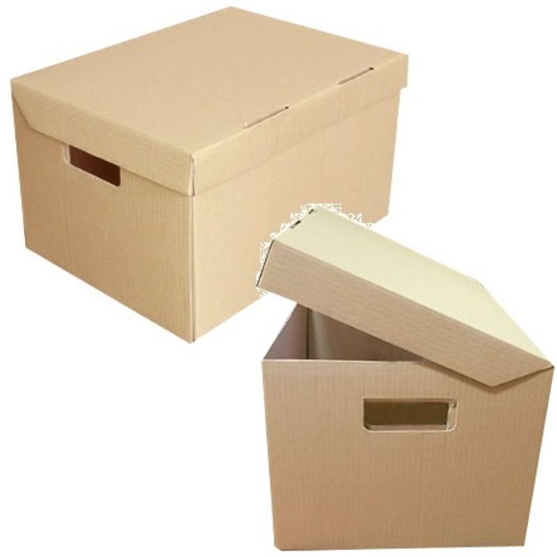 10 Strong A4 Archive Cardboard Storage Filing Boxes With Hinged Lid ...