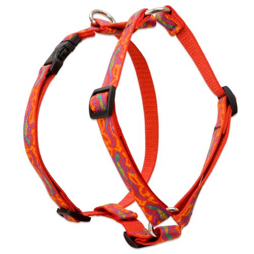 LupinePet Originals 3/4" Go Go Gecko 20-32" Adjustable Roman Dog Harness for Medium Dogs