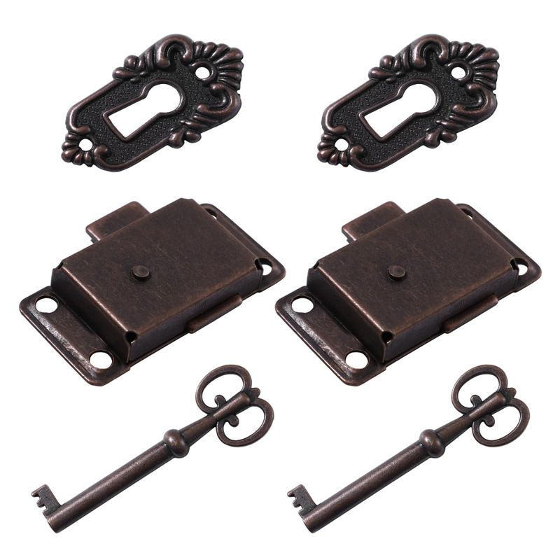Housoutil Pack of 2 Small Antique Flush-Mounted Lock Furniture ...