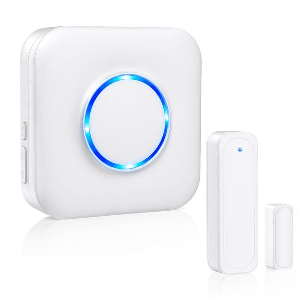 Door Chime Satisure Wireless Door Open Contact Sensor Alarm Chime with 600 Range