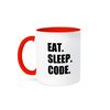 3dRose Eat Sleep Computer Coder Programmer Love To Program Coding Two Tone Mug, 11 oz, Red