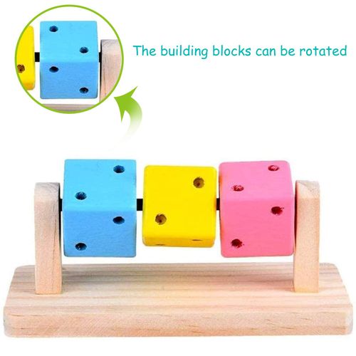 Besimple Hamster Chew Toys, Hamster Enrichment, Guinea Pig Toys and Accessories for Cage, Wood Hamster Platform Chew Toys for Teeth, Dwarf Hamster Chews, Colorful Wooden Block for Small Pets
