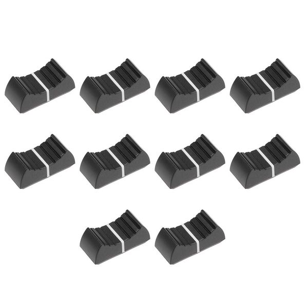 sourcing map Straight Slide Potentiometer Flat Push Knob Insert Shaft 4x1.2mm Black 10pcs Plastic
