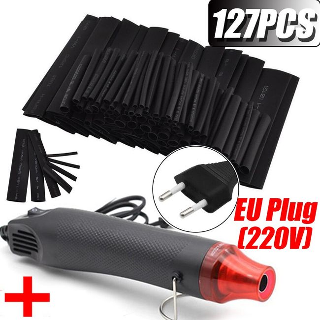 Heat Shrink Tubing Kit + Mini Heat Gun For Shrink Tubing - 328pcs 2:1 Wire  Shrink Wrap Tubing + 300W Heat Shrink Gun