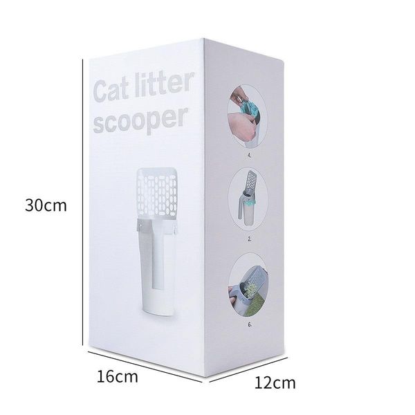 Ultimate Cat Litter Scoop With Built-In Trash Can - The Perfect Cleaning Companion - Grey