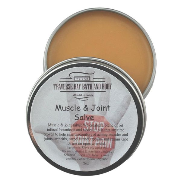 Muscle & Joint Salve with arnica and cayenne. 2 oz tin