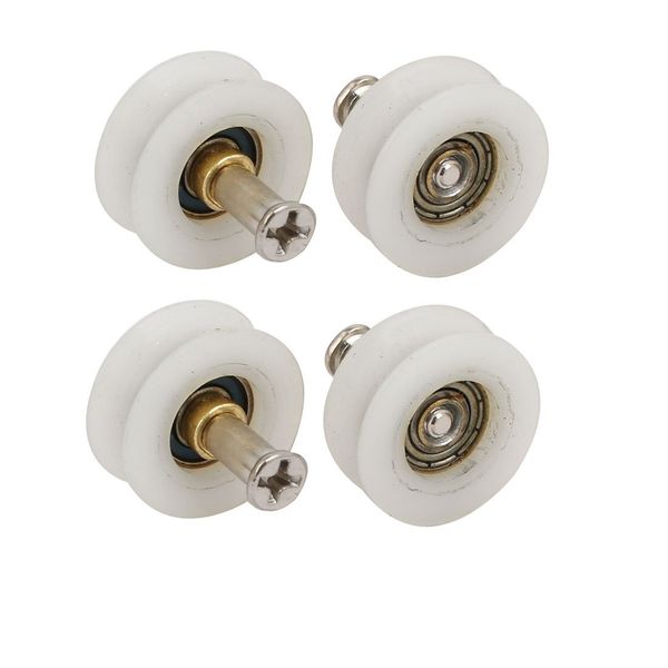 Sourcingmap 23mm Dia Plastic Wheel Sliding Door Window Rolling Rollers Pulleys 4pcs