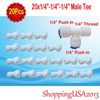 20 X 1/4"-1/4"- Male Tee Union Fitting Thread Push In Quick Connect Water Filter