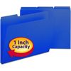 Smead Fastener Folder, 1/3 Cut Tab, Letter, 25/BX, Bright Blue