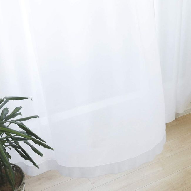 Mirror lace curtain that is hard to see through even at night, UV protection, mirror curtains, 1 pair of 2 panels, width 39.4 inches (100 cm) x length 69.3 inches (176 cm) KOM681-02/Plain (plain)