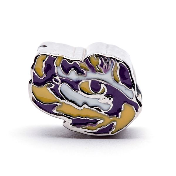 LSU Bead for LSU Charm Bracelet - LSU Gold Charm - Hypoallergenic Stainless Steel Charms - LSU Football Game Accessories for Women
