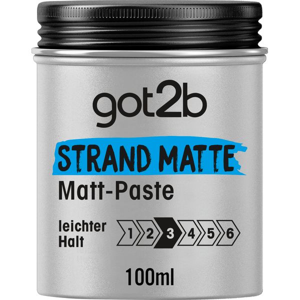 got2b Strand Matte Matt-Paste (100 ml), Styling Paste für matte Surfer Looks, zum Strubbeln, Texturieren oder Zähmen ohne Verkleben, leichter Halt