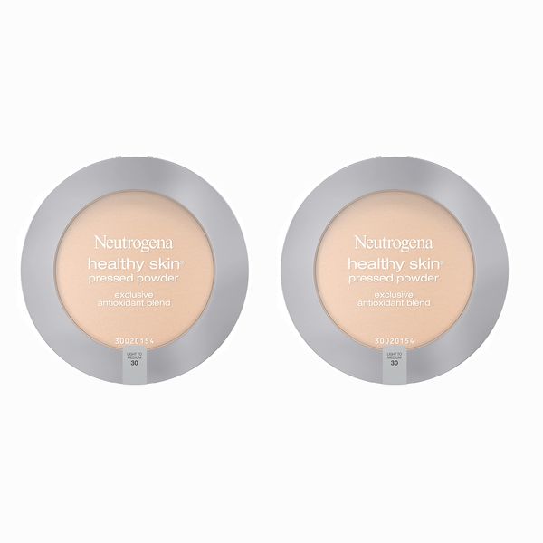 Neutrogena Healthy Skin Pressed Makeup Powder Compact with Antioxidants & Pro Vitamin B5, Evens Skin Tone, Minimizes Shine & Conditions Skin, Light to Medium 30, 34 oz (Pack of 2)