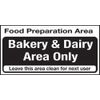 Food prep area . Bakery & dairy area only. S/A
