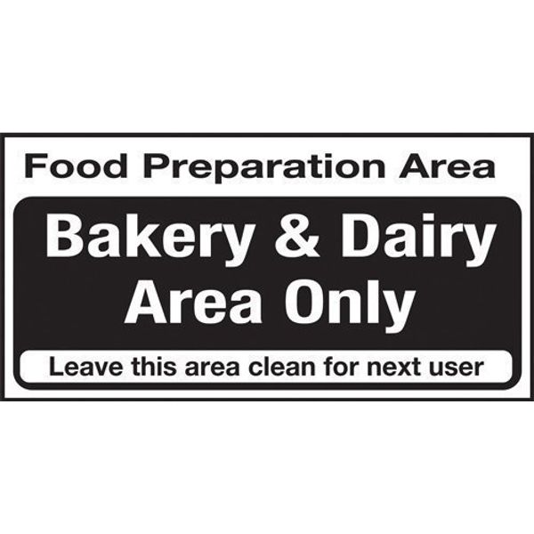 Food prep area . Bakery & dairy area only. S/A