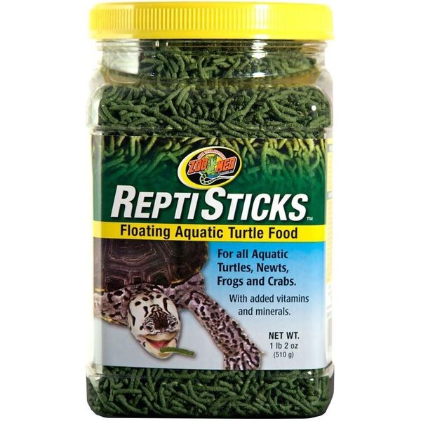 Zoo Med ReptiSticks Aquatic Turtle Food 18oz Nutritional Fish Shrimp Kale