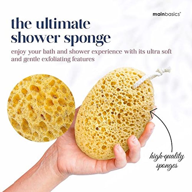 MainBasics Bath Shower Loofah Sponge Pouf Body Scrubber Exfoliator