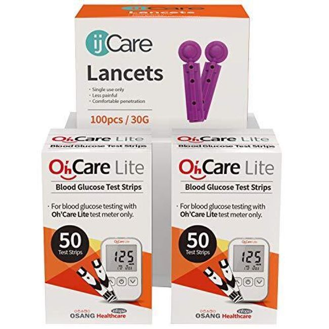 Oh’Care Lite Blood Sugar Testing Monitor – Glucose Test Strips and Lancets fo...