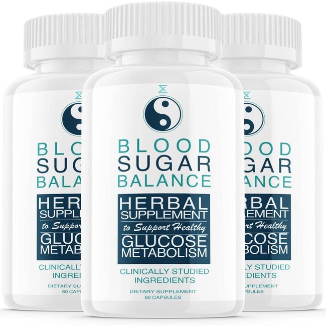 (3 Pack) Blood Sugar Balance Herbal Supplement, Official Formula, (180 Capsules)