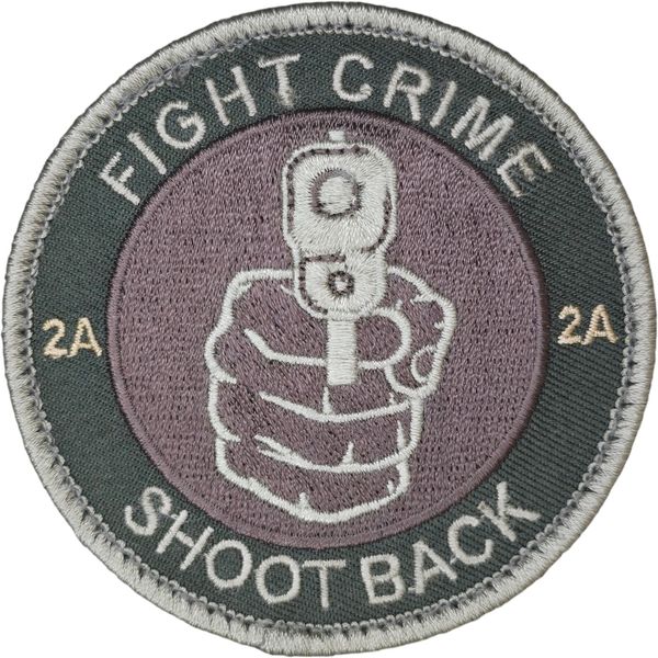 FIGHT CRIME SHOOT BACK 2A GUN POINT MULTICAM MILITARY TACTICAL HOOK MORALE PATCH