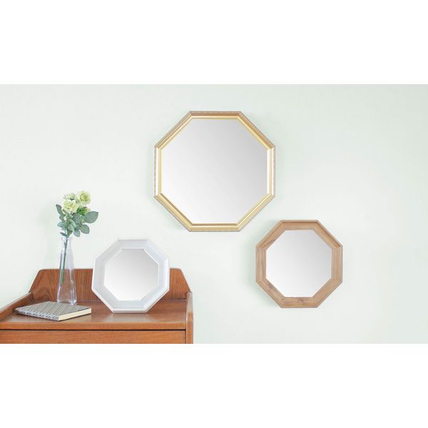 Paradec Made in Japan Prologue Octagonal Stand & Wall Mirror M Size (PGA), Natural Size: (PGA) Approx. W 9.4 x H 9.4 x D 1.3 inches (239 x 239 x 32 mm); (PGC) Approx. W 9.1 x H 9.3 x D 1.1 inches (232