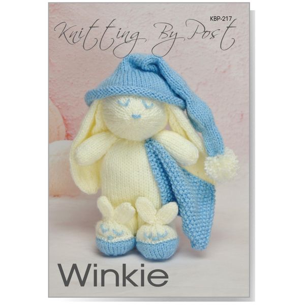Knitting by Post Knitting Pattern Winkie The Bunny Soft Toy Leaflet from Cream and Blue Rabbit Pattern Instructions