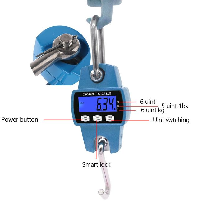 Heavy-Duty hanging scale, blue