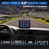 MICTUNING 12 Gang Switch Panel Kit Blue Led Auxiliary Relay System Marine 12/24V