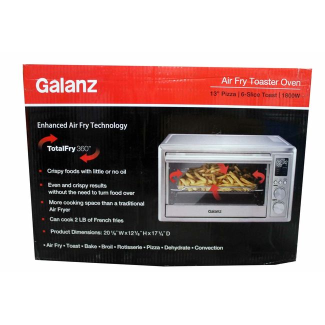 Galanz 1.1 Cu.Ft. Digital Air Fry Toaster Oven Stainless Steel (Dented)