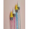 1 Piece Rhinestone Picker Dotting Pen, Dual-ended Rhinestone Gems Crystals Studs Picker Wax Pencil Pen Crystal Beads Handle Manicure Nail Art DIY Decoration Tool (Pink)