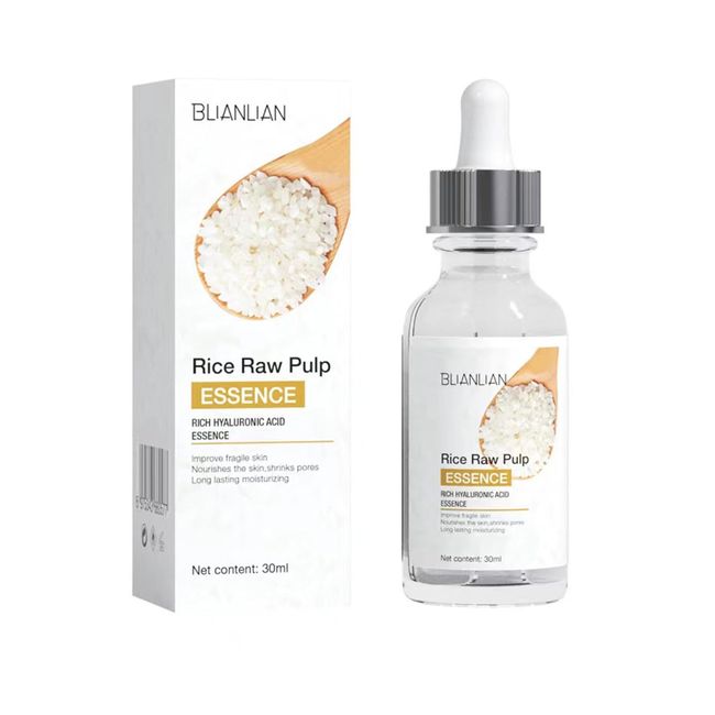 Rice Serum for Face,Rice Raw Pulp Essence,Rice Hyaluronic Acid Essence,Deep Moisturizing Nourish Facial Serum Essence,Smooth Fine Line,Restore Skin Elasticit