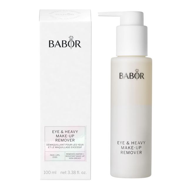 Babor Eye Makeup Remover, with Vitamin B and Aloe Vera Based, Suitable for Contact Lens, Lash Extensions, and Waterproof Mascara, Non-Greasy and Oil Free