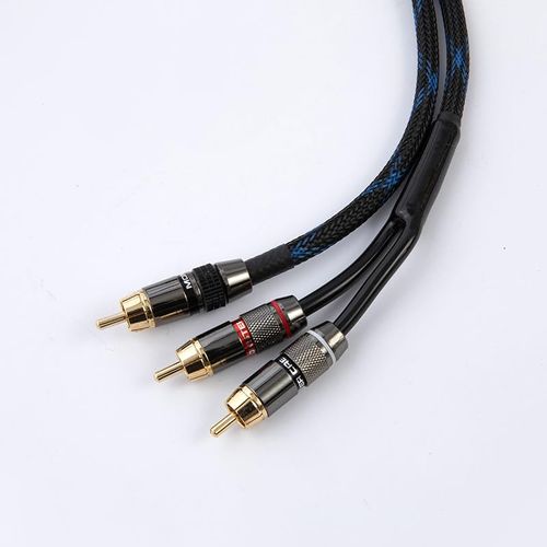 Zjlqltm Pure Copper high Fidelity AV to 2AV Cable Amplifier Connected to Active Speaker AV1to2 AV car subwoofer Cable（3.3FT