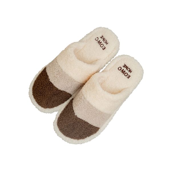 Binetsu 37.2 °C Cold Rainy Season, Warm Slippers, Indoor, Washable, Women's, Men's, Room Shoes, Stylish, Cute, brown grey