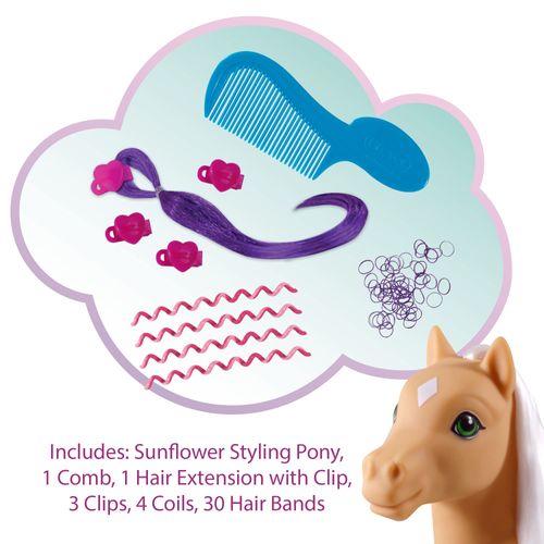Breyer Horses Mane Beauty Styling Pony | Sunflower | Blonde Extra-Long Silky No Tangle Mane | 10" x 3.5" x 9.5" | 9 Accessories and 30 Hair Bands | Horse Toy | Model #7415