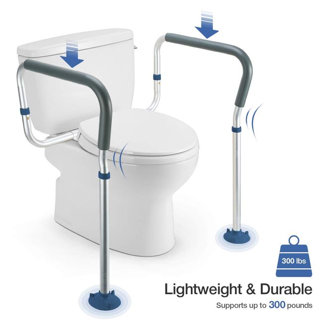 Oasisspace Stand Alone Toilet Safety Rail - Heavy Duty Medical Toilet Safety for