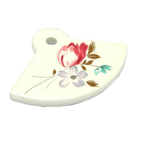 BELWITH Ceramic Flower White Fan Cabinet Knob Backplate Hardware P666-FD