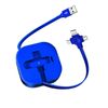 Gartmost Single Pull Three in One Charging Cable Cord. 3 in 1 Charging Cable Retractable. Data Transmission. Compatible with Phone, Android, Tablet (Blue)