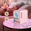 4L 6 Can Portable Mini Fridge Compact Cooler & Warmer with window Pink