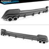 Fits 20-22 Toyota Corolla LE XLE Matte Black Rear Bumper Diffuser w/ Silver Tips