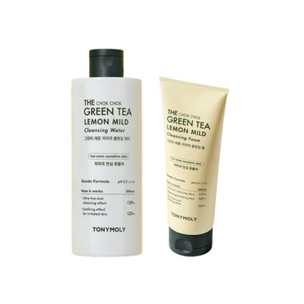 Tony Moly The Moist Green Tea Lemon Low-irritation Cleansing 2-piece set / Water Foam