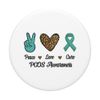 Peace Love Cure PCOS Awareness Support Hope Leopard PopSockets Swappable PopGrip
