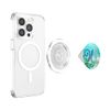 Blue Seahorse Monogram Letter H Art Script Initial Letter PopSockets PopGrip for MagSafe