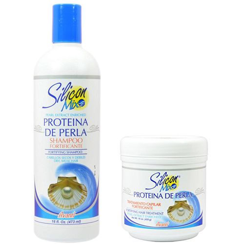 Silicon Mix Proteina De Perla & Shampoo 16 Oz Hair Treatment and Shampoo 16oz
