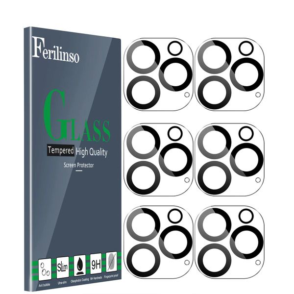Ferilinso 6 Pack Camera Lens Protector for iPhone 16 Pro Max/iPhone 16 Pro [Phone Case Friendly], Accessories Camera Screen Protector Tempered Glass