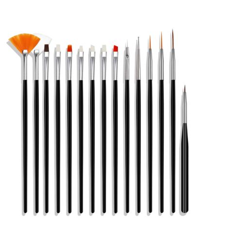 Nail Art Liner Brushes, for Dotting Tool, 15 Pieces Professional Nail Art Design Tools, Painting Brushes & drill drawing nail brush, Nail Art Tips Builder Brush For Ladies