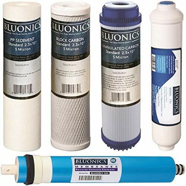 Reverse Osmosis Replacement Filter Set  RO Cartridges 5 pcs w/ 50 GPD Membrane 1