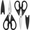 Black Kitchen Scissors - Heavy Duty Meat & Poultry Shears, Dishwasher Safe St...