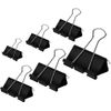100PCS Black Binder Clips Assorted Sizes Paper Clamps Set